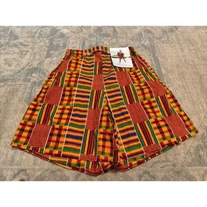 NWOT African Kara Pull On Shorts Cotton Womens Sz‎ Small High Waist  Vintage